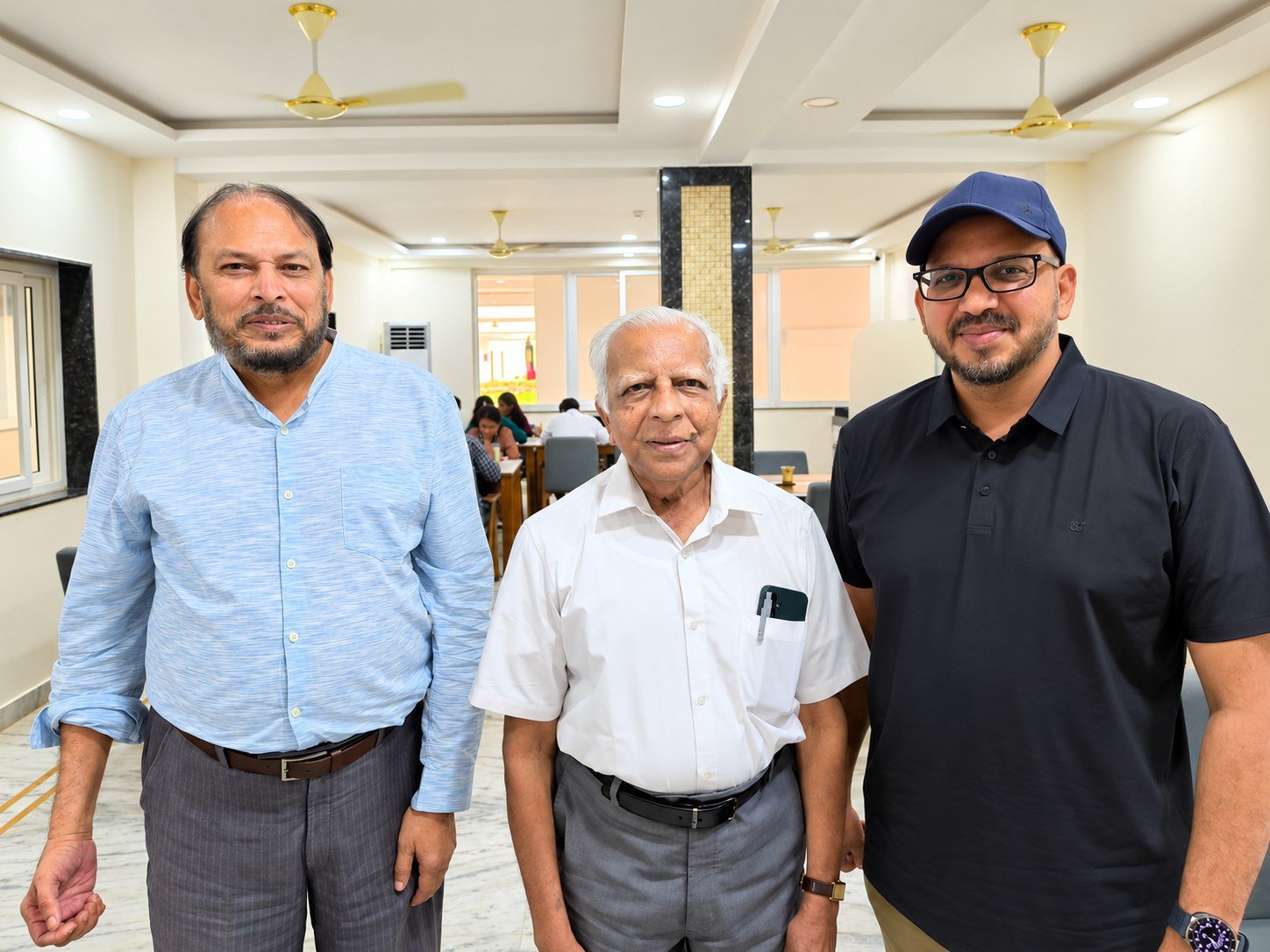 Lunch with two legends—Dr. Shankar, 92, and Dr. Moin, 71—still teaching, healing and inspiring. A privilege to share their table. ❤️